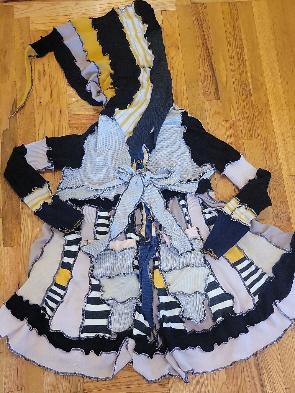 Upcycled Katwise Fairy Elf Festival Sweater Patchwork Boho OSFA Large Xlarge